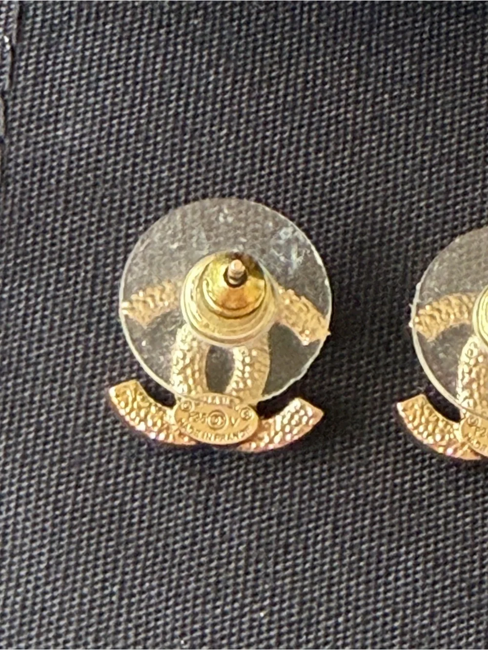 Chanel Gold Crystal CC Logo Stud Earrings - Gold